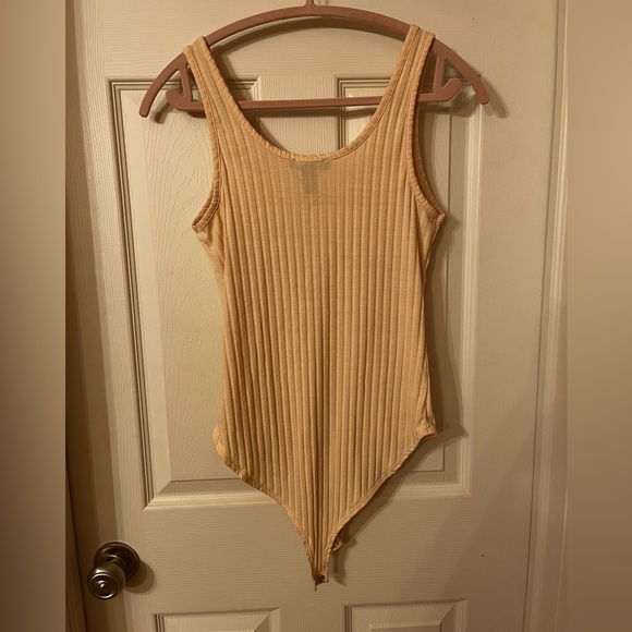 Women’s Forever 21 Ribbed Bodysuit Light Yellow - Picture 2 of 4